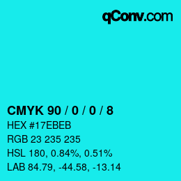 Color code: CMYK 90 / 0 / 0 / 8 | qconv.com