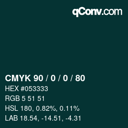 Color code: CMYK 90 / 0 / 0 / 80 | qconv.com