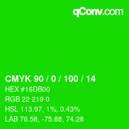 Color code: CMYK 90 / 0 / 100 / 14 | qconv.com