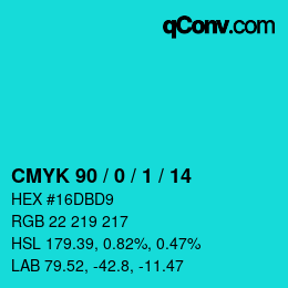 Color code: CMYK 90 / 0 / 1 / 14 | qconv.com