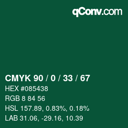 Farbcode: CMYK 90 / 0 / 33 / 67 | qconv.com