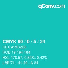 Color code: CMYK 90 / 0 / 5 / 24 | qconv.com
