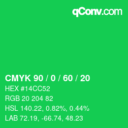 Color code: CMYK 90 / 0 / 60 / 20 | qconv.com