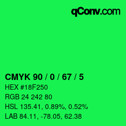 Color code: CMYK 90 / 0 / 67 / 5 | qconv.com