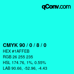 Color code: CMYK 90 / 0 / 8 / 0 | qconv.com