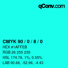 Color code: CMYK 90 / 0 / 8 / 0 | qconv.com