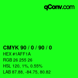 Color code: CMYK 90 / 0 / 90 / 0 | qconv.com