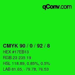 Color code: CMYK 90 / 0 / 92 / 8 | qconv.com