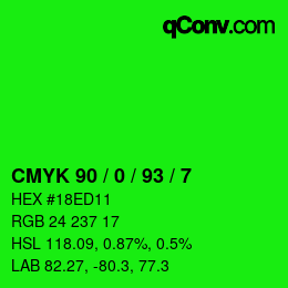 Color code: CMYK 90 / 0 / 93 / 7 | qconv.com