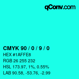 Color code: CMYK 90 / 0 / 9 / 0 | qconv.com