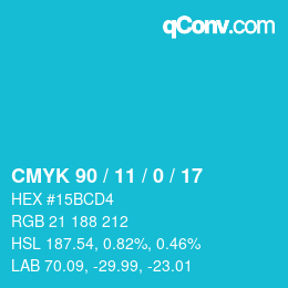 Color code: CMYK 90 / 11 / 0 / 17 | qconv.com