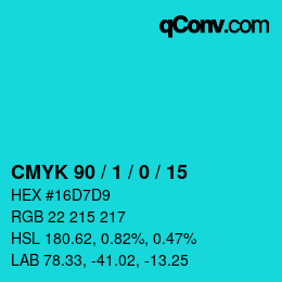 Color code: CMYK 90 / 1 / 0 / 15 | qconv.com