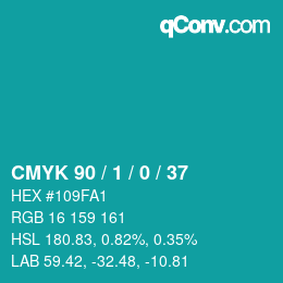 Color code: CMYK 90 / 1 / 0 / 37 | qconv.com