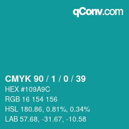 Color code: CMYK 90 / 1 / 0 / 39 | qconv.com