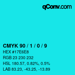 Color code: CMYK 90 / 1 / 0 / 9 | qconv.com