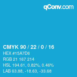 Color code: CMYK 90 / 22 / 0 / 16 | qconv.com