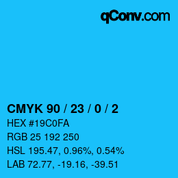 Color code: CMYK 90 / 23 / 0 / 2 | qconv.com