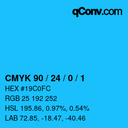 Color code: CMYK 90 / 24 / 0 / 1 | qconv.com