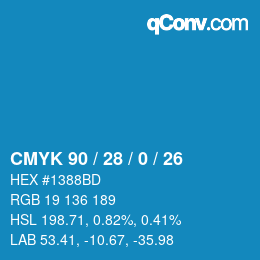 Color code: CMYK 90 / 28 / 0 / 26 | qconv.com