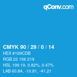 Color code: CMYK 90 / 29 / 0 / 14 | qconv.com