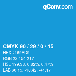 Color code: CMYK 90 / 29 / 0 / 15 | qconv.com