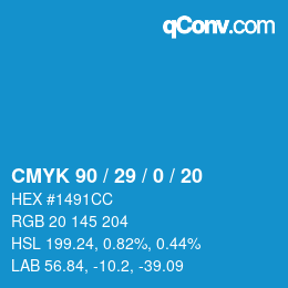 Color code: CMYK 90 / 29 / 0 / 20 | qconv.com