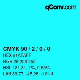 Color code: CMYK 90 / 2 / 0 / 0 | qconv.com