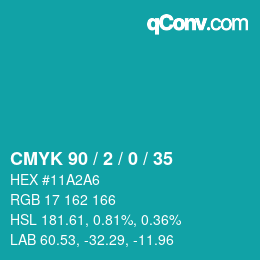 Color code: CMYK 90 / 2 / 0 / 35 | qconv.com
