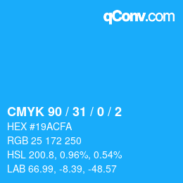 Color code: CMYK 90 / 31 / 0 / 2 | qconv.com