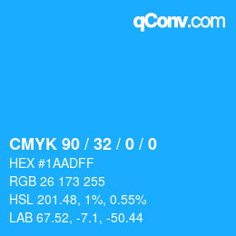 Color code: CMYK 90 / 32 / 0 / 0 | qconv.com