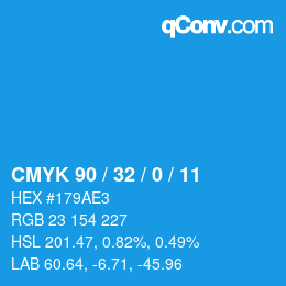 Color code: CMYK 90 / 32 / 0 / 11 | qconv.com