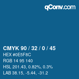 Color code: CMYK 90 / 32 / 0 / 45 | qconv.com