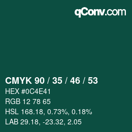 Color code: CMYK 90 / 35 / 46 / 53 | qconv.com