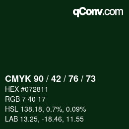Código de color: CMYK 90 / 42 / 76 / 73 | qconv.com