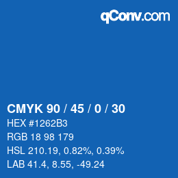 カラーコード: CMYK 90 / 45 / 0 / 30 | qconv.com