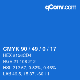 Color code: CMYK 90 / 49 / 0 / 17 | qconv.com