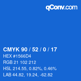 颜色代码: CMYK 90 / 52 / 0 / 17 | qconv.com