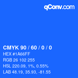 Color code: CMYK 90 / 60 / 0 / 0 | qconv.com