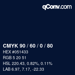 Color code: CMYK 90 / 60 / 0 / 80 | qconv.com