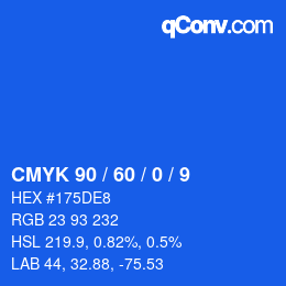 Color code: CMYK 90 / 60 / 0 / 9 | qconv.com