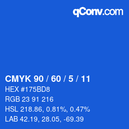 Color code: CMYK 90 / 60 / 5 / 11 | qconv.com
