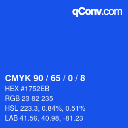 Color code: CMYK 90 / 65 / 0 / 8 | qconv.com