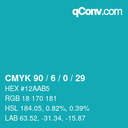Farbcode: CMYK 90 / 6 / 0 / 29 | qconv.com