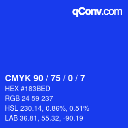 Color code: CMYK 90 / 75 / 0 / 7 | qconv.com