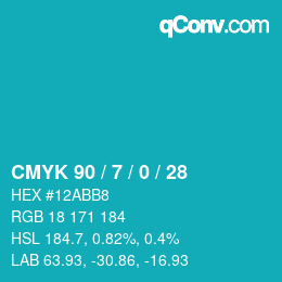 Color code: CMYK 90 / 7 / 0 / 28 | qconv.com