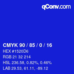 Color code: CMYK 90 / 85 / 0 / 16 | qconv.com