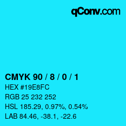 Color code: CMYK 90 / 8 / 0 / 1 | qconv.com