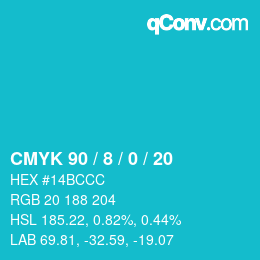 Color code: CMYK 90 / 8 / 0 / 20 | qconv.com