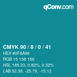 Color code: CMYK 90 / 8 / 0 / 41 | qconv.com