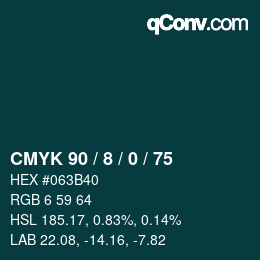 Color code: CMYK 90 / 8 / 0 / 75 | qconv.com